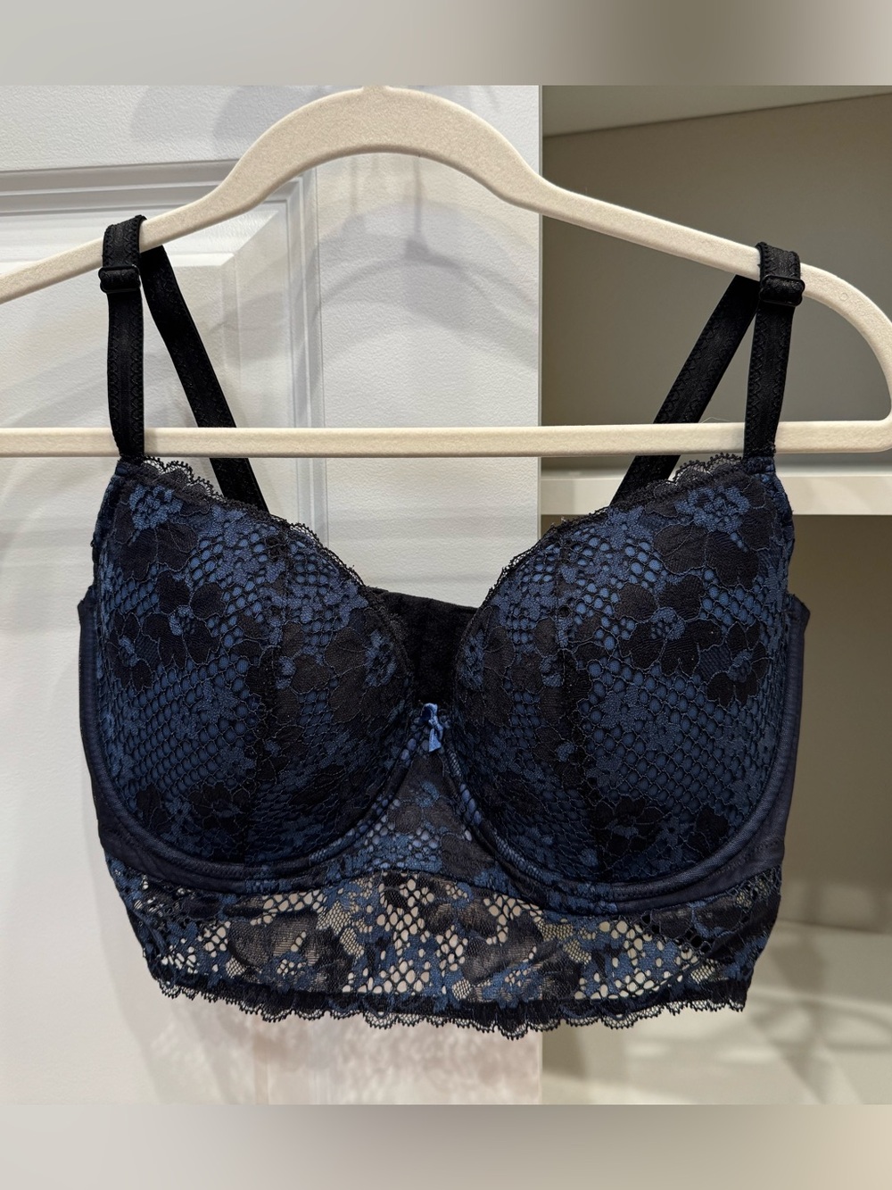 Adore Me Blue & Black Pacchi Contour Bra, Size 34G